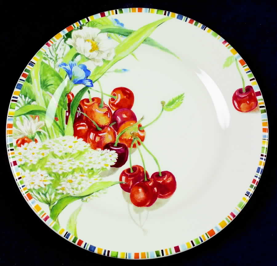 Cherry Salad/Dessert Plate by Faiencerie De Gien-1