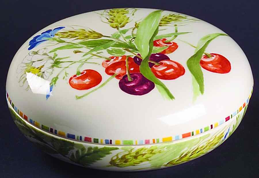 Cherry Large Candy Box & Lid by Faiencerie De Gien-1