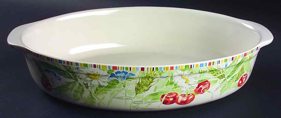 Cherry Large Oval Baker by Faiencerie De Gien-1