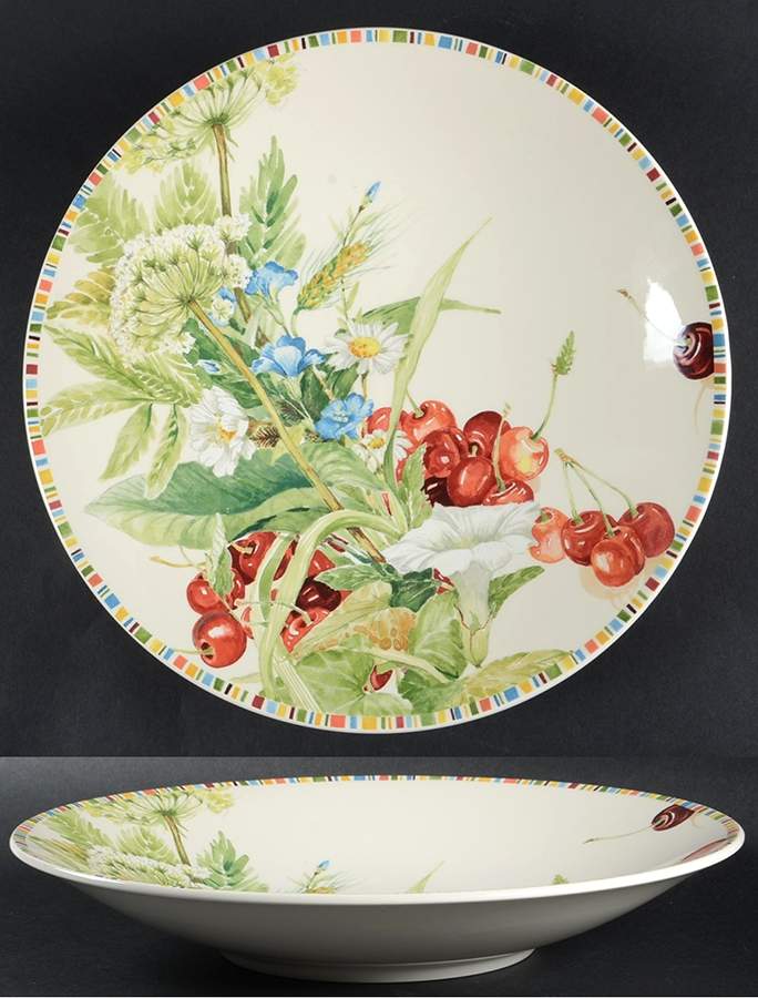 Cherry 12" Shallow Round Bowl by Faiencerie De Gien-1