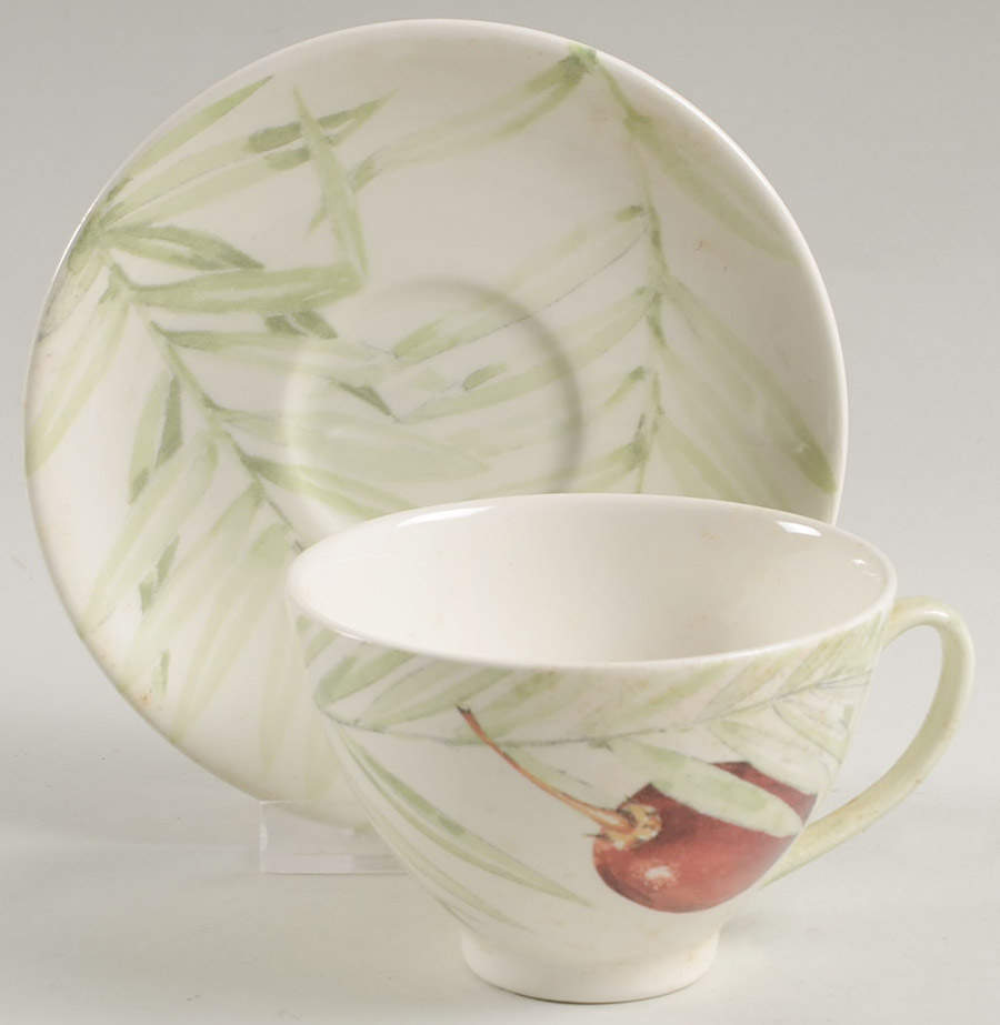 Exotic Flat Cup & Saucer Set by Faiencerie De Gien-1