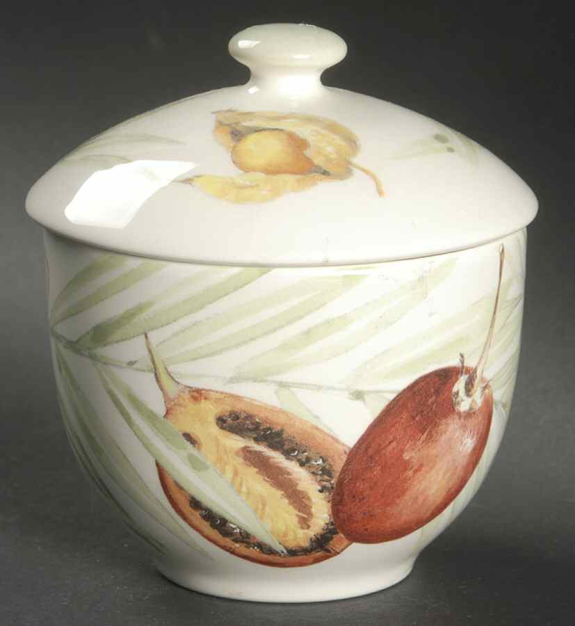 Exotic Sugar Bowl & Lid by Faiencerie De Gien-1