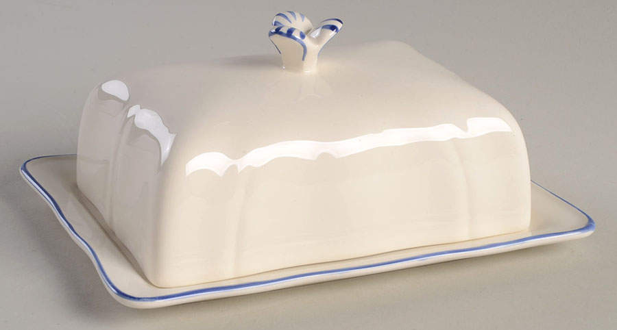 Filets Bleus (Blue) 1/4 Lb Covered Butter by Faiencerie De Gien-1
