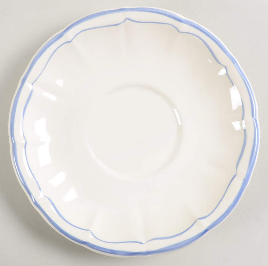 Filets Bleus (Blue) Saucer for Breakfast Cup by Faiencerie De Gien-1