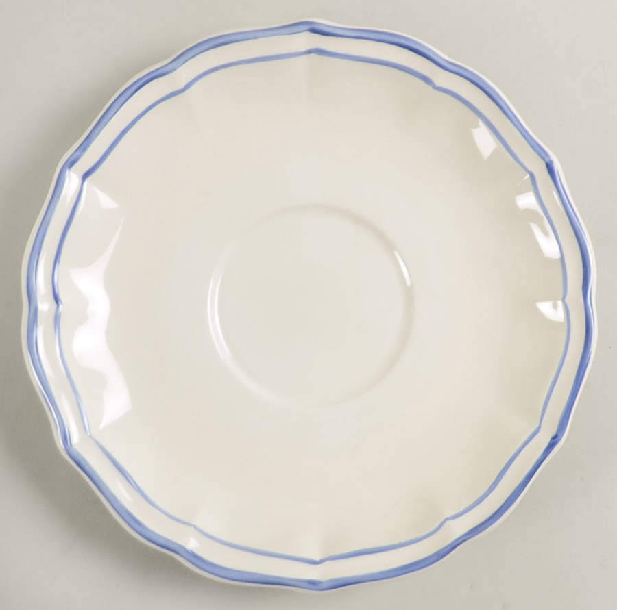 Filets Bleus (Blue) Saucer for Jumbo Cup by Faiencerie De Gien-1
