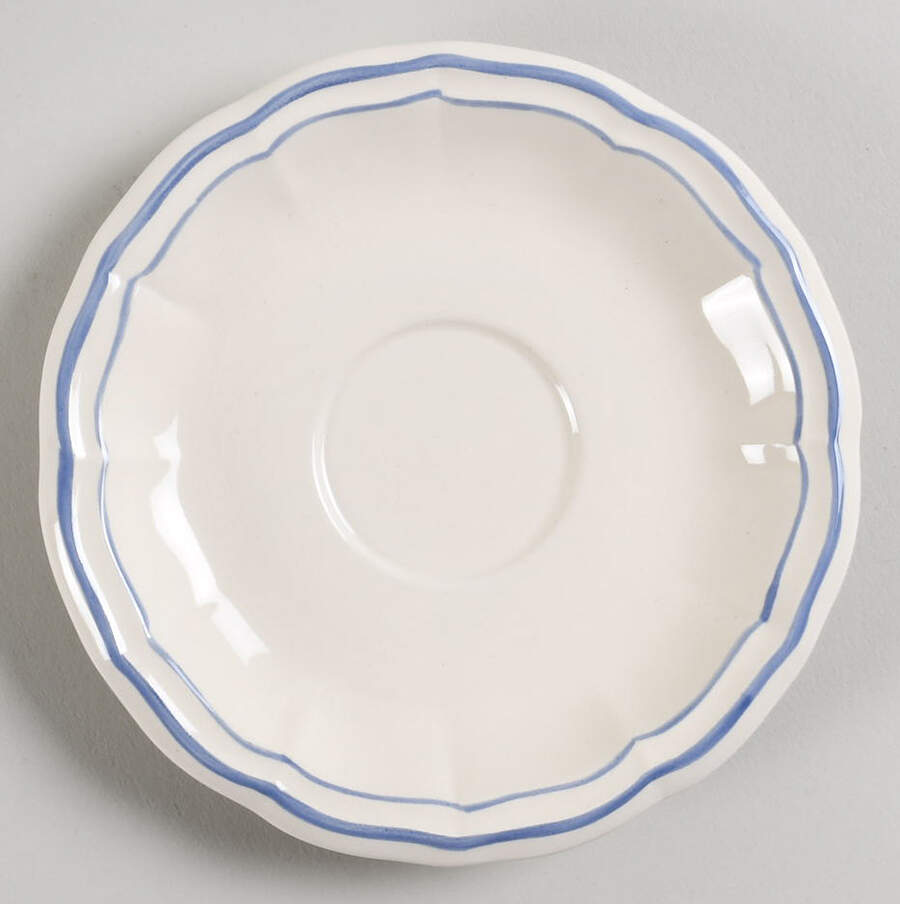 Filets Bleus (Blue) Saucer for Demitasse Cup by Faiencerie De Gien-1