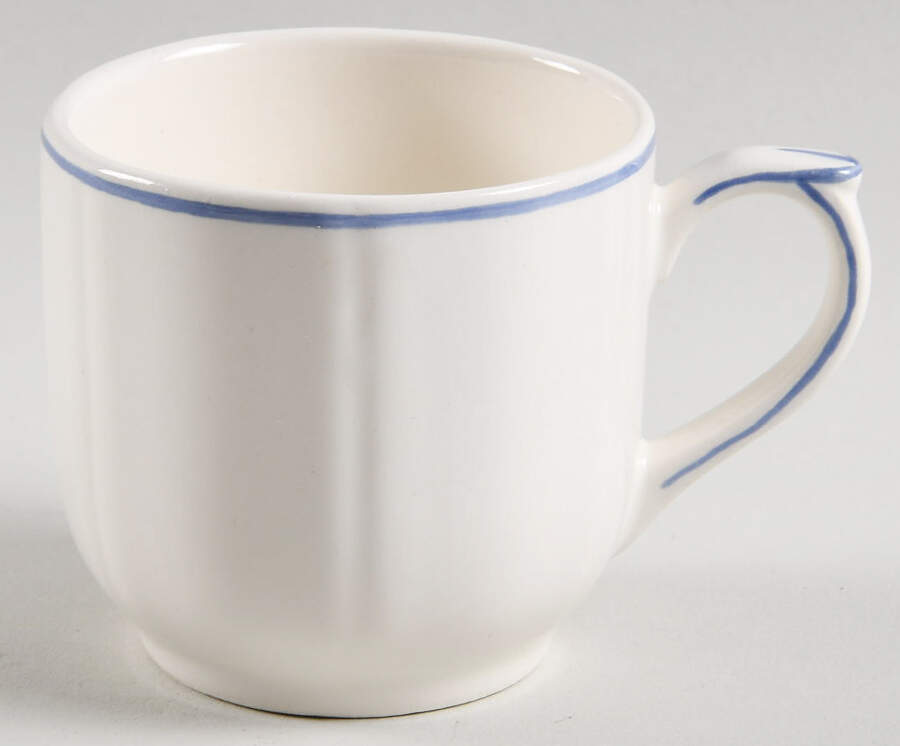 Filets Bleus (Blue) Flat Demitasse Cup by Faiencerie De Gien-1