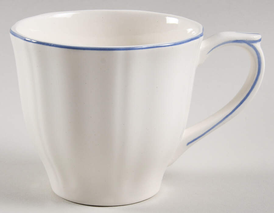 Filets Bleus (Blue) Flat Cup by Faiencerie De Gien-1