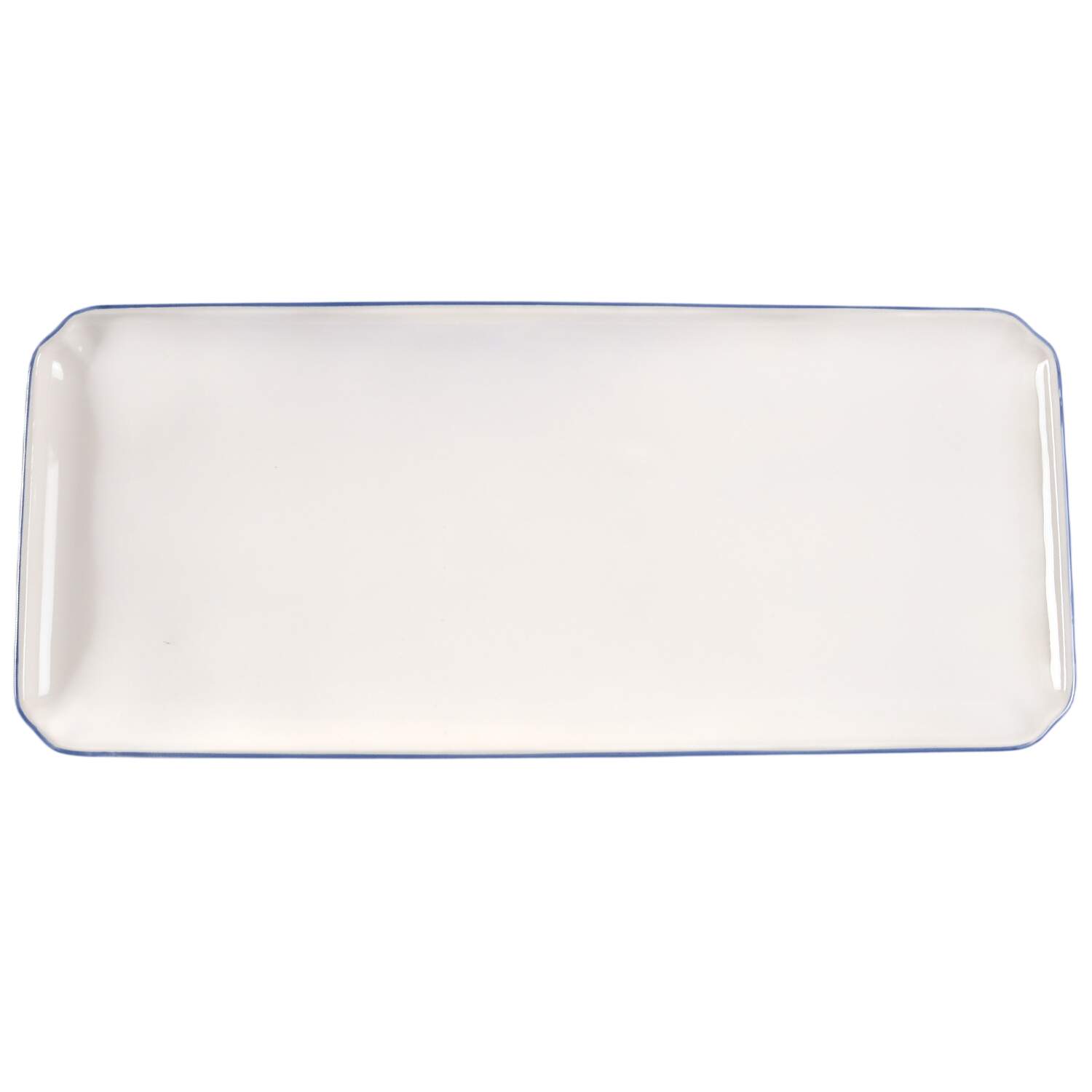 Filets Bleus (Blue) Large Sandwich Tray by Faiencerie De Gien-1