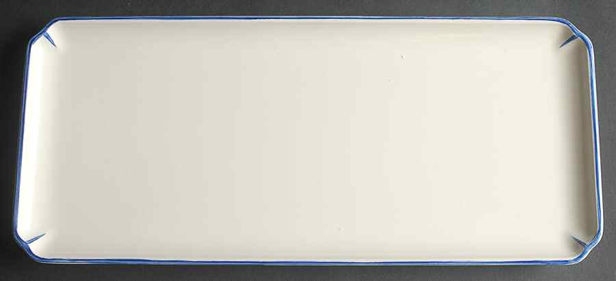 Filets Bleus (Blue) Large Sandwich Tray by Faiencerie De Gien-1