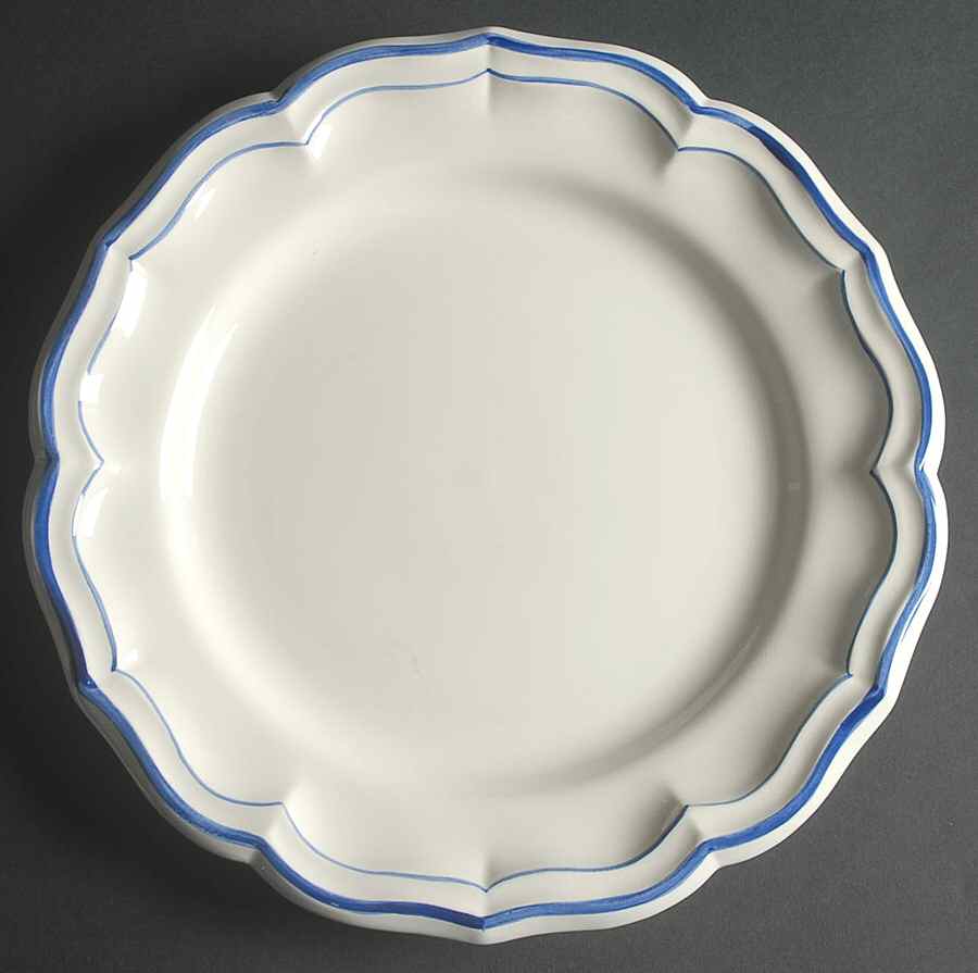 Filets Bleus (Blue) 12" Chop Plate (Round Platter) by Faiencerie De Gien-1
