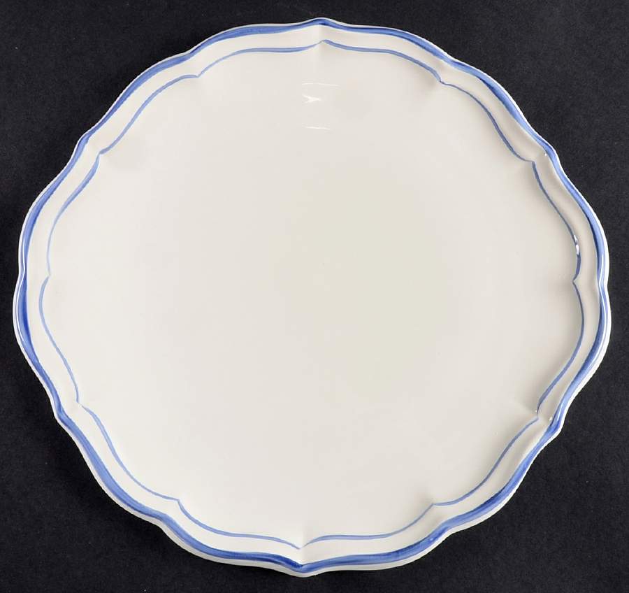 Filets Bleus (Blue) Cake Plate by Faiencerie De Gien-1