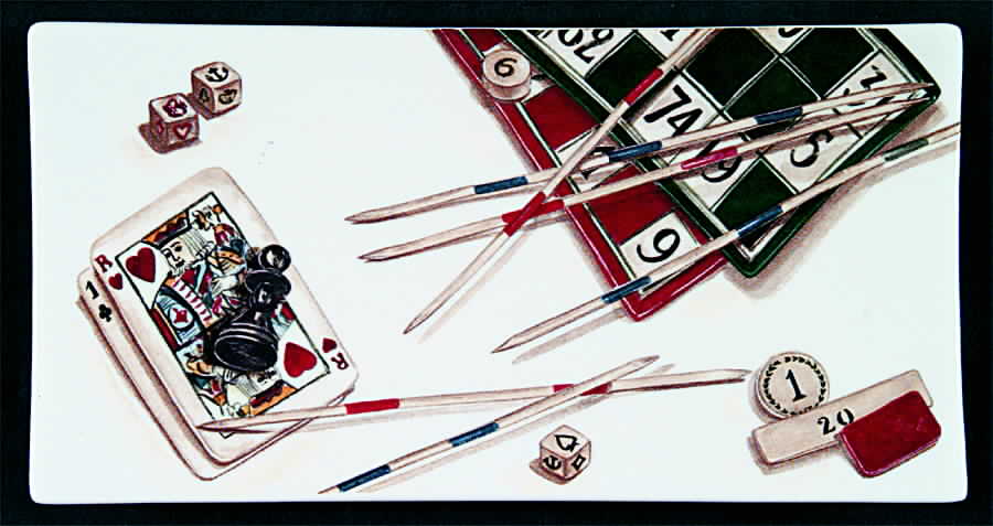 Jeux Rectangular Tray by Faiencerie De Gien-1