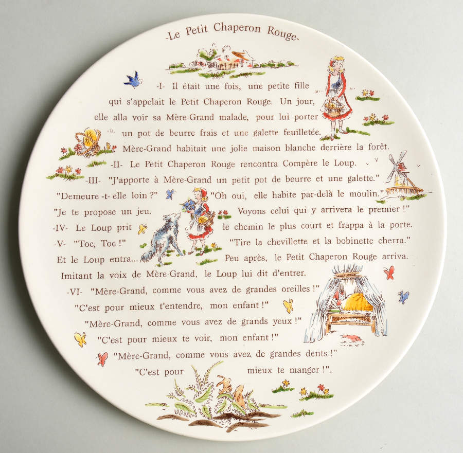 Le Petit Chaperon Rouge Cake Plate by Faiencerie De Gien-1