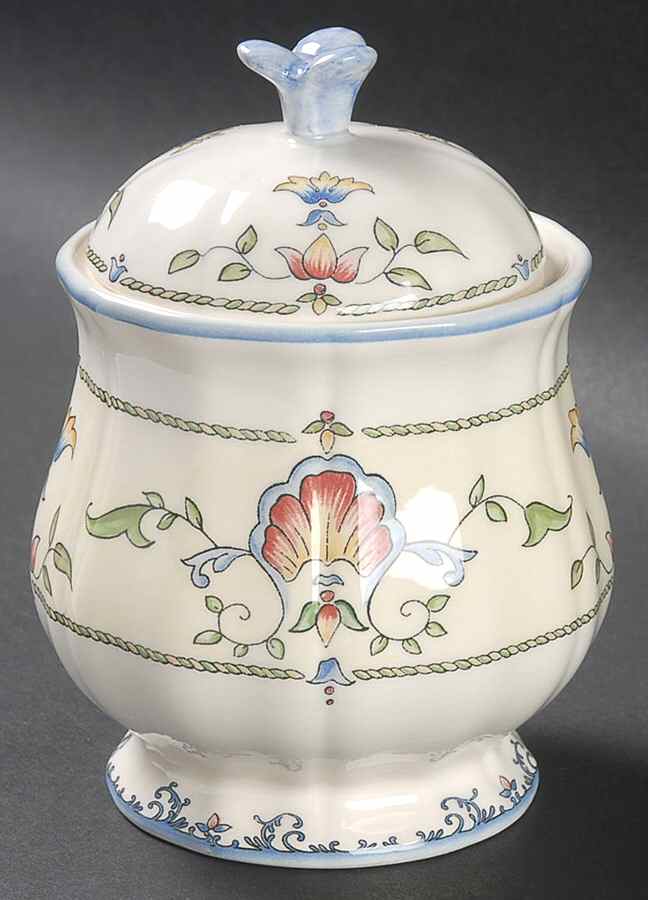 Marie Louise Sugar Bowl & Lid by Faiencerie De Gien-1