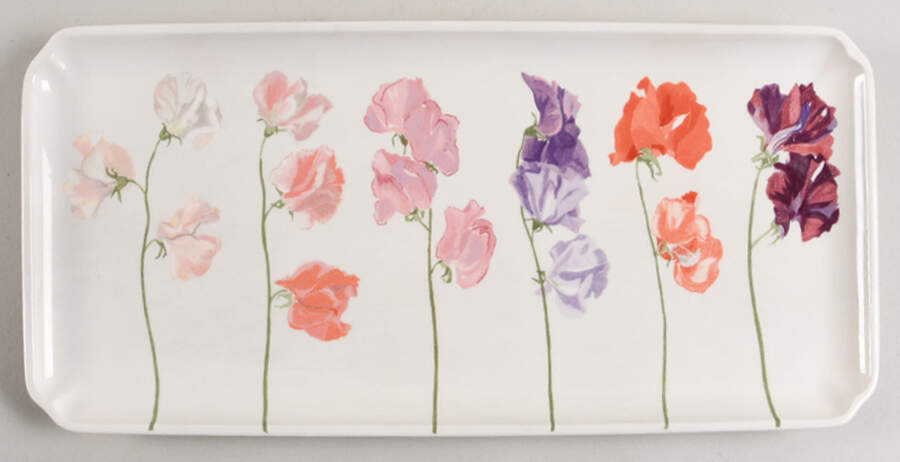 Pois De Senteur Large Sandwich Tray by Faiencerie De Gien-1