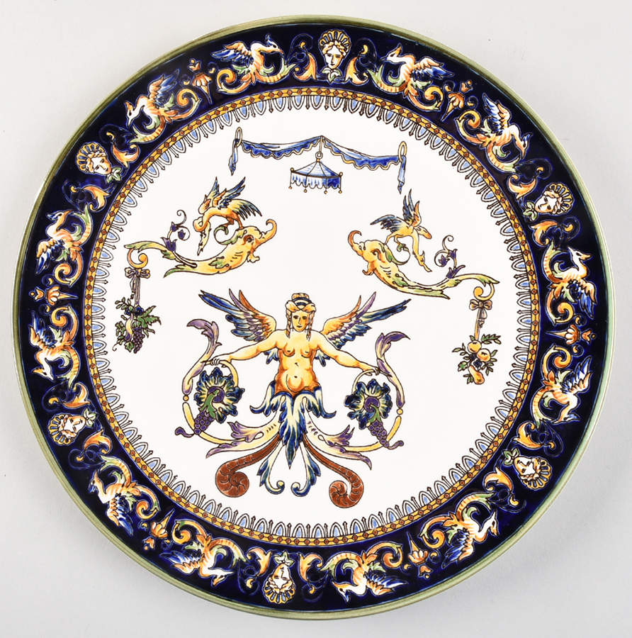 Renaissance Italian Bleu 10" Wall Plate by Faiencerie De Gien-1