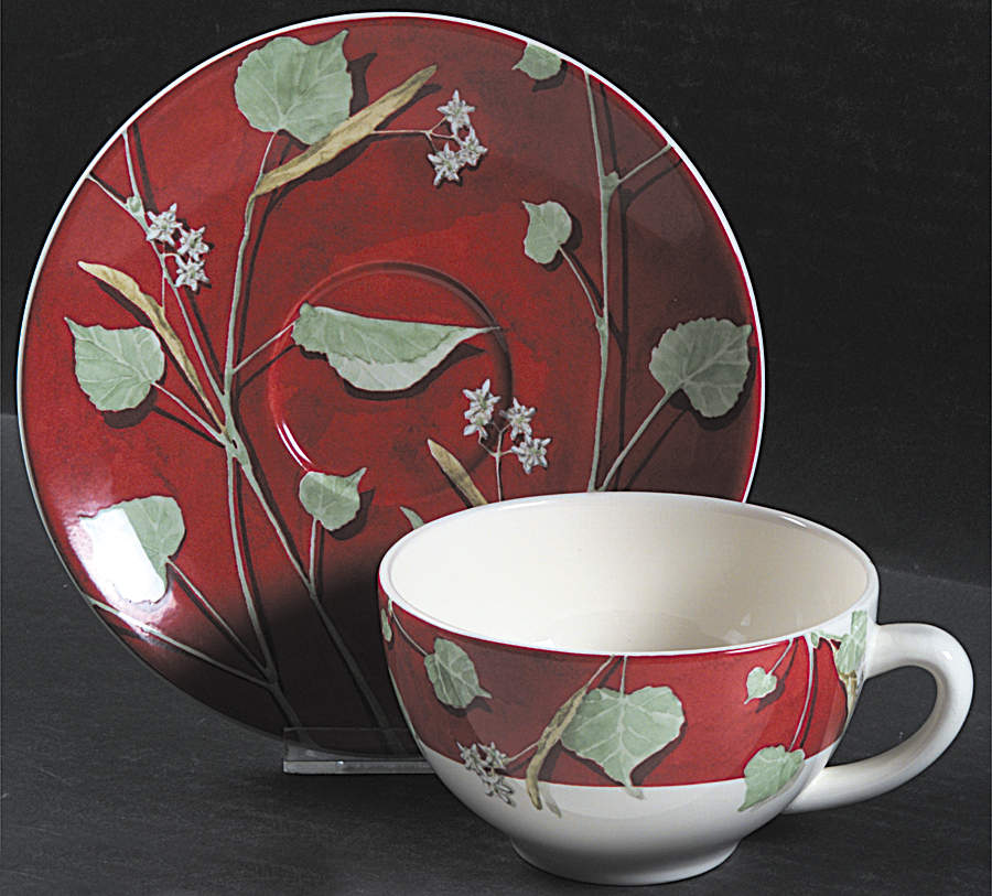 Tilleul Breakfast Cup & Saucer Set by Faiencerie De Gien-1