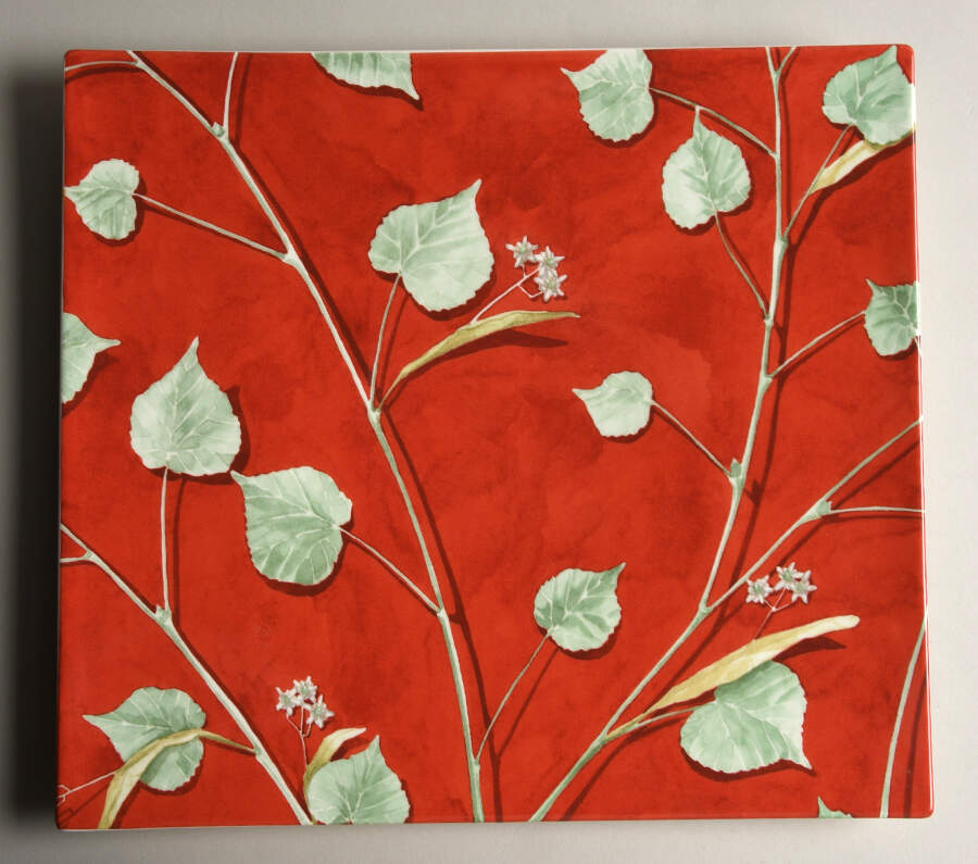 Tilleul 11" Square Serving Platter by Faiencerie De Gien-1