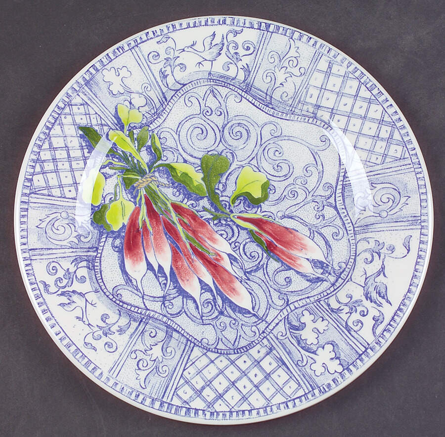 Jardin Bleu Handpainted Salad/Dessert Plate by Faiencerie De Gien-1