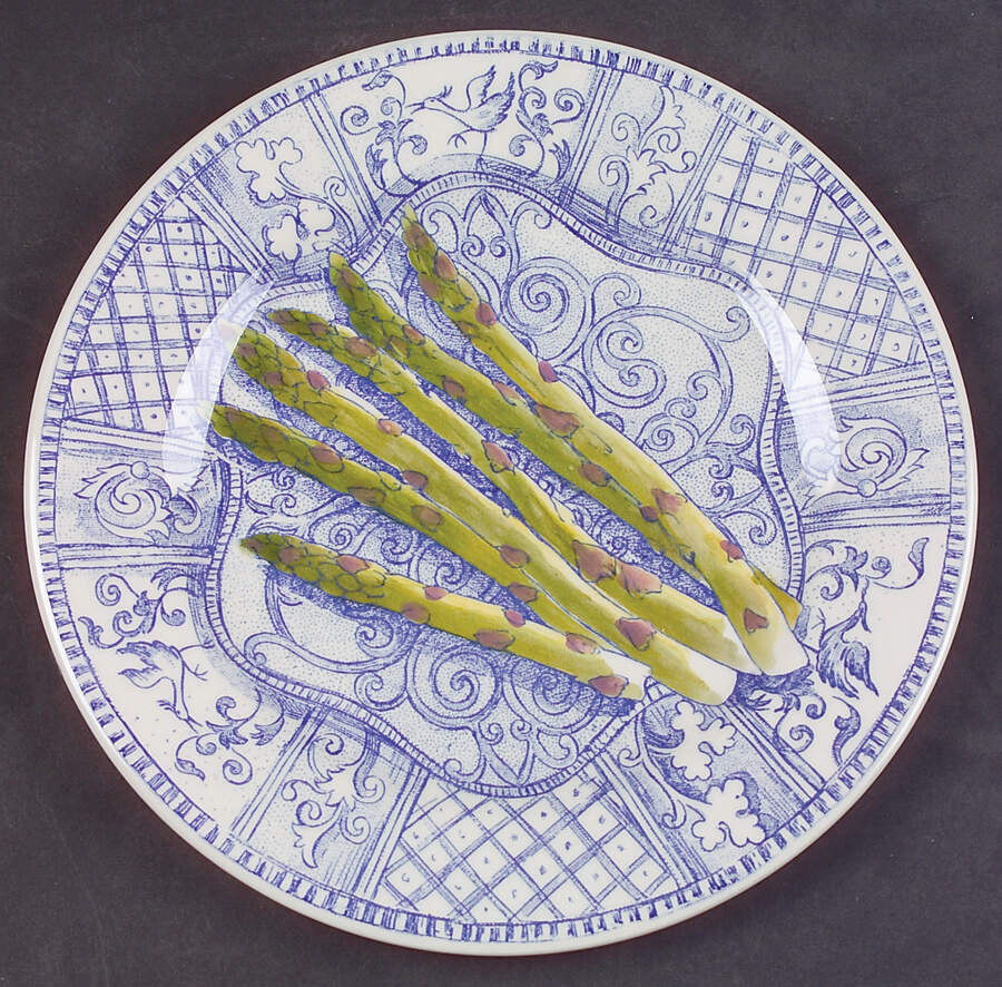Jardin Bleu Handpainted Salad/Dessert Plate by Faiencerie De Gien-1
