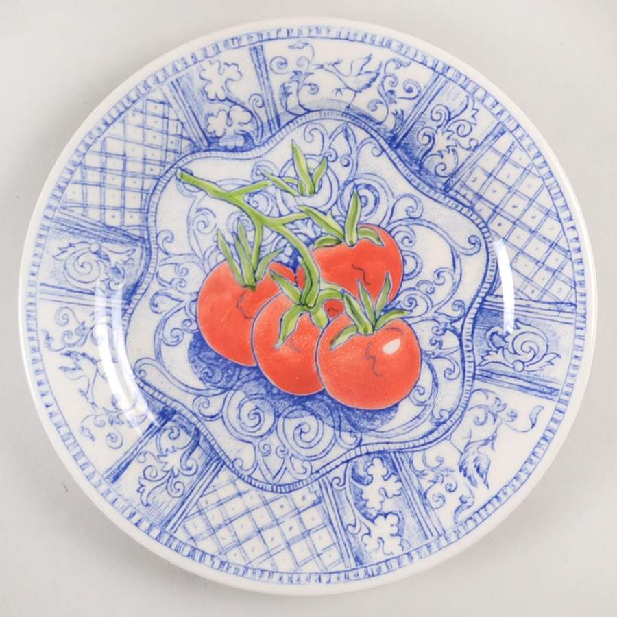 Jardin Bleu Handpainted Canape Plate by Faiencerie De Gien-1