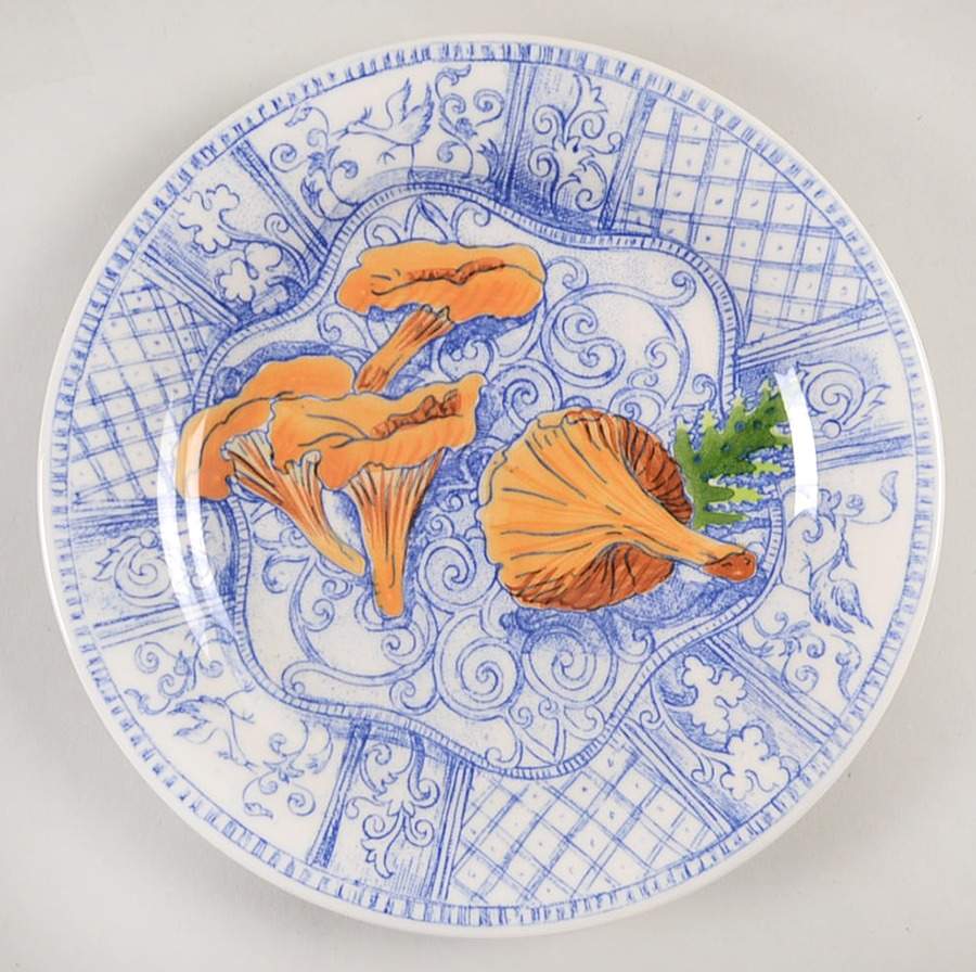 Jardin Bleu Handpainted Canape Plate by Faiencerie De Gien-1