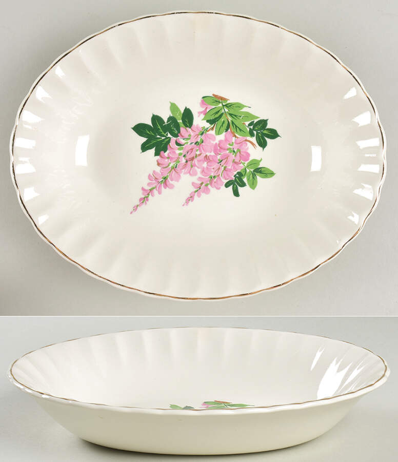 GEO289 9" Oval Vegetable Bowl by WS George-1