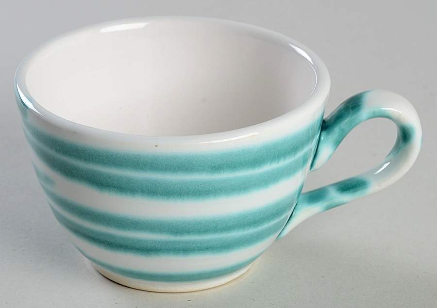 Green Stripe Forest Green (Coupe Shape) Flat Cup by Gmundner Austria-1