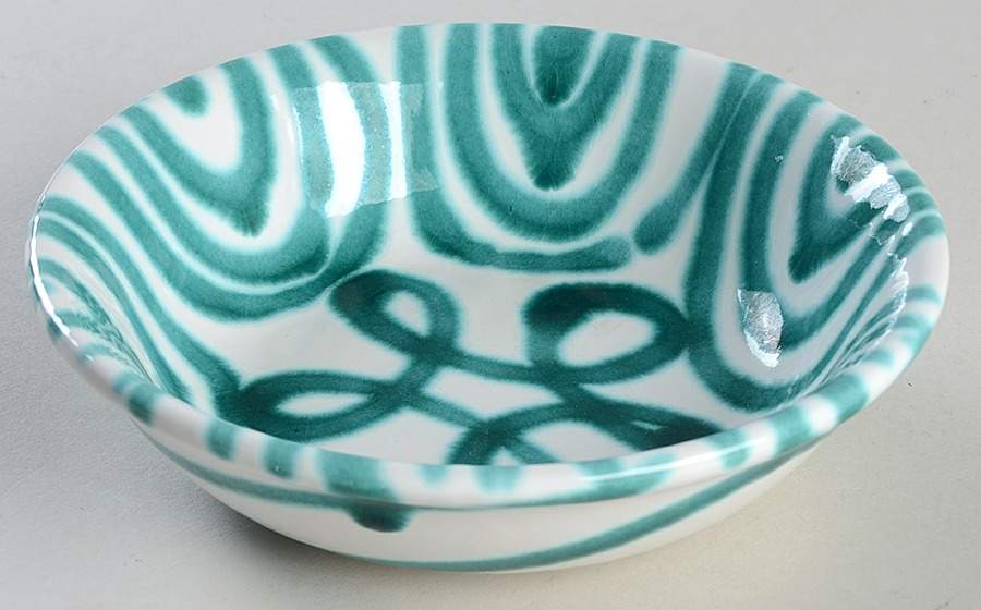 Green Stripe Forest Green (Coupe Shape) Coupe Cereal Bowl by Gmundner Austria-1