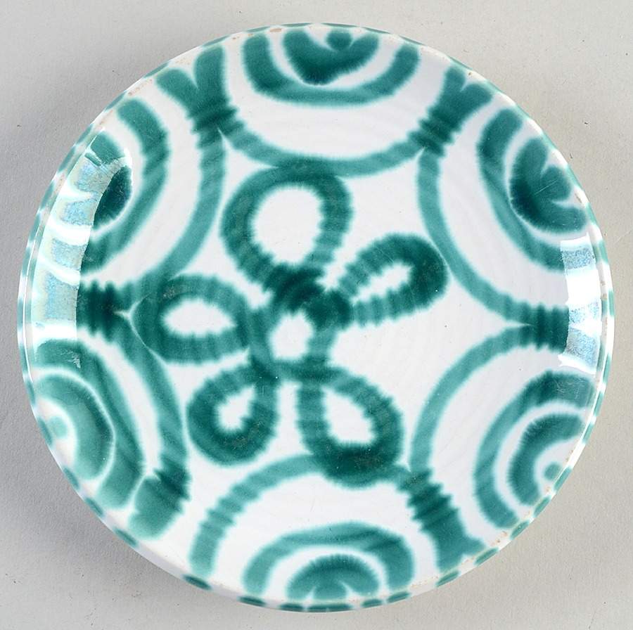 Green Stripe Forest Green (Coupe Shape) Bread & Butter Plate by Gmundner Austria-1