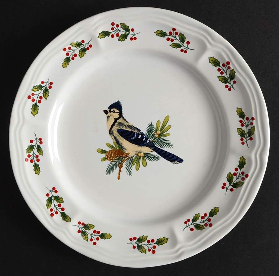SONGBIRDS (GOLD TRIM & HOLLY) Salad Plate by Gibson Designs-1