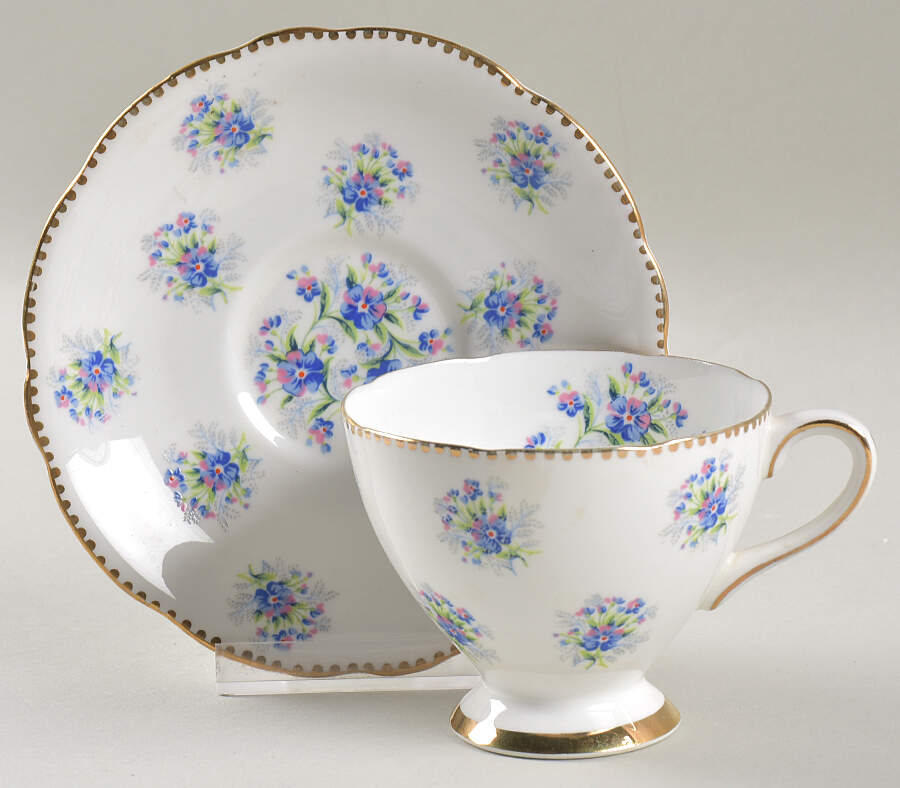 Forget-Me-Not Footed Cup & Saucer Set by Gladstone-1