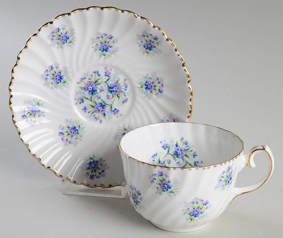 Forget-Me-Not Flat Cup & Saucer Set by Gladstone-1