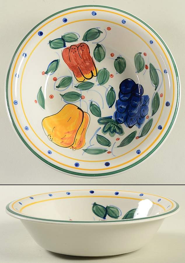 Mediterranean Garden (No Flowers) Rim Soup Bowl by Gibson Designs-1