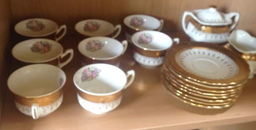 GEO296 Footed Cup & Saucer Set by WS George-1