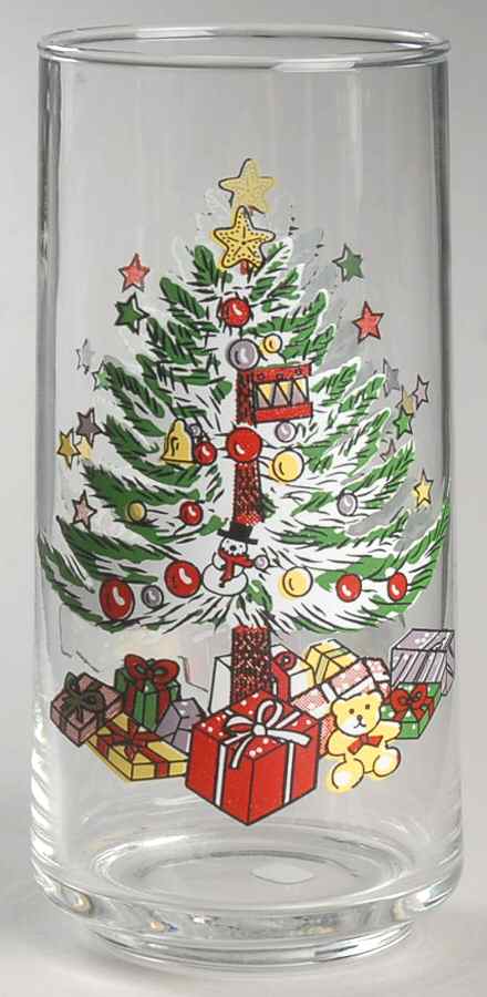 Christmas Memories Cream (Yellow Bear) 14 Oz Glassware Tumbler by Gibson Designs-1