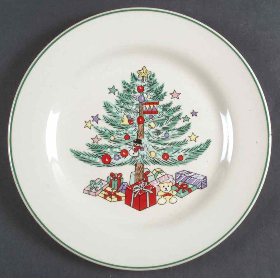 Christmas Memories Cream (Yellow Bear) Dinner Plate by Gibson Designs-1