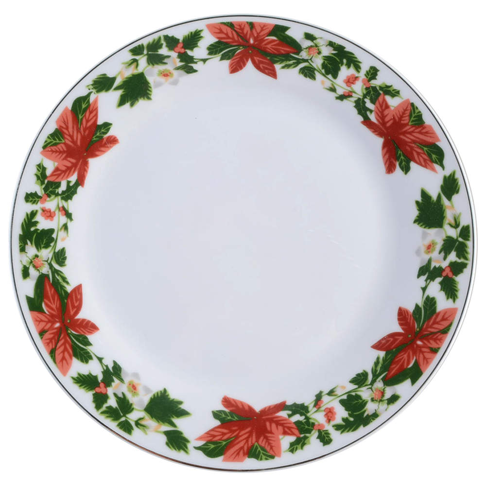 Poinsettia Holiday Large Dinner Plate by Gibson Designs-1