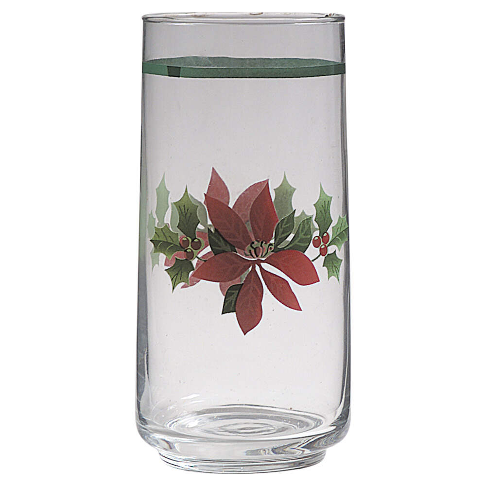Poinsettia Holiday 12 Oz Glassware Tumbler by Gibson Designs-1