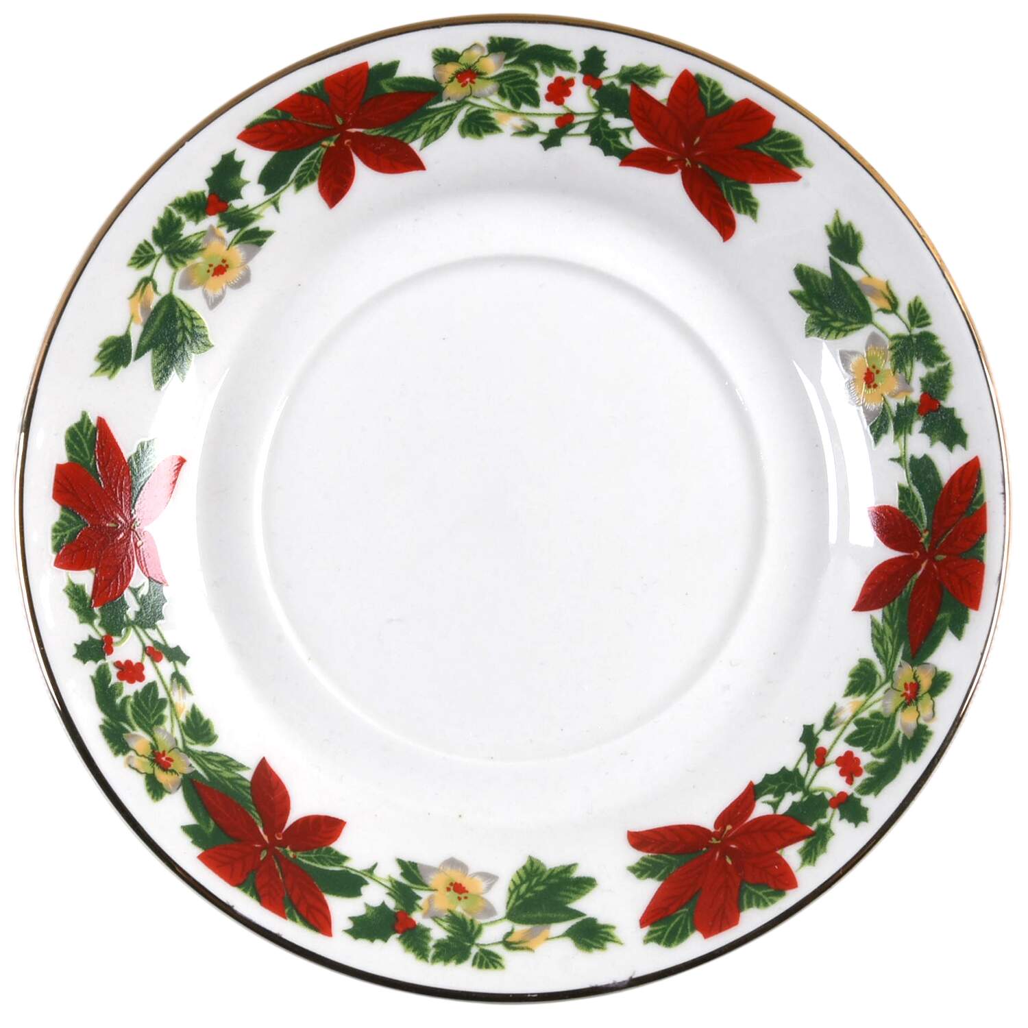 Poinsettia Holiday Saucer by Gibson Designs-1