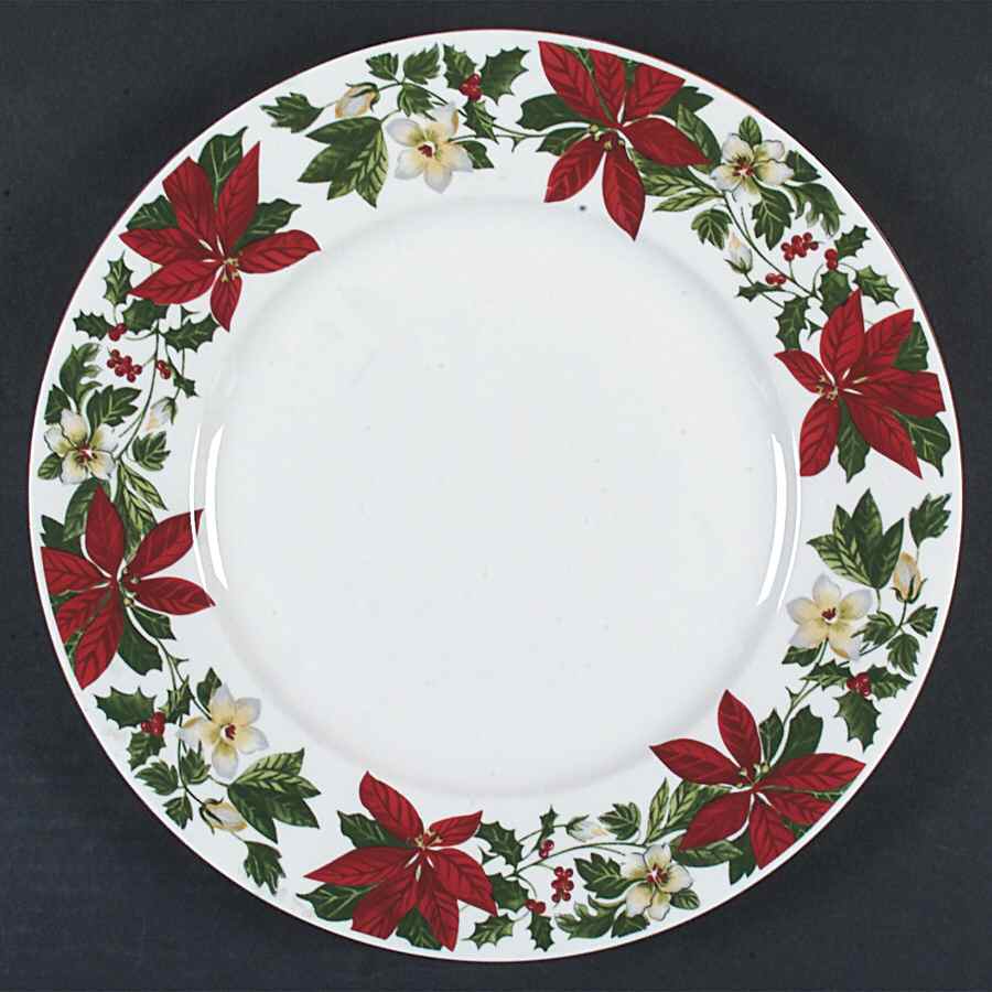 Poinsettia Holiday 12" Chop Plate (Round Platter) by Gibson Designs-1