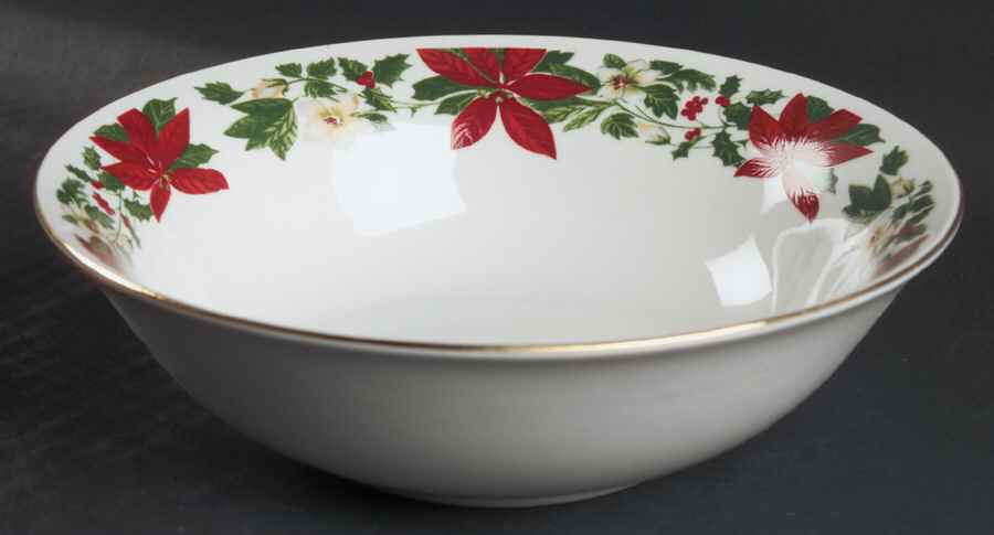 Poinsettia Holiday Coupe Cereal Bowl by Gibson Designs-1