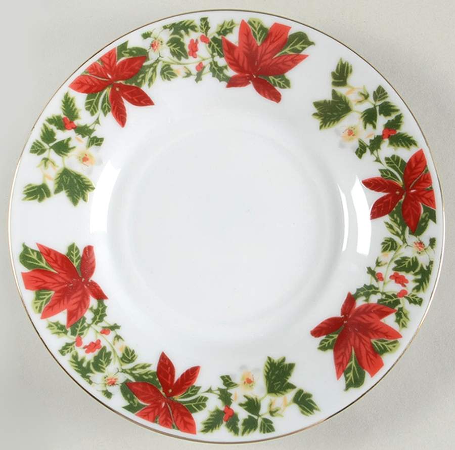 Poinsettia Holiday Saucer for Flat Cup by Gibson Designs-1
