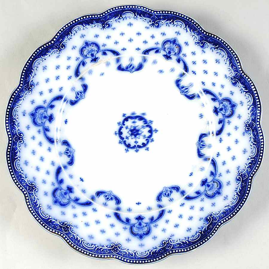 Keele (Flow Blue, Gold Accent) Dinner Plate by Grindley-1