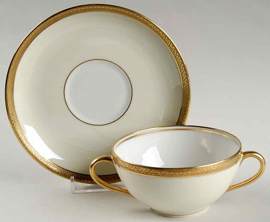 GRR6 Flat Bouillon Cup & Saucer by Granger-Limoges-1