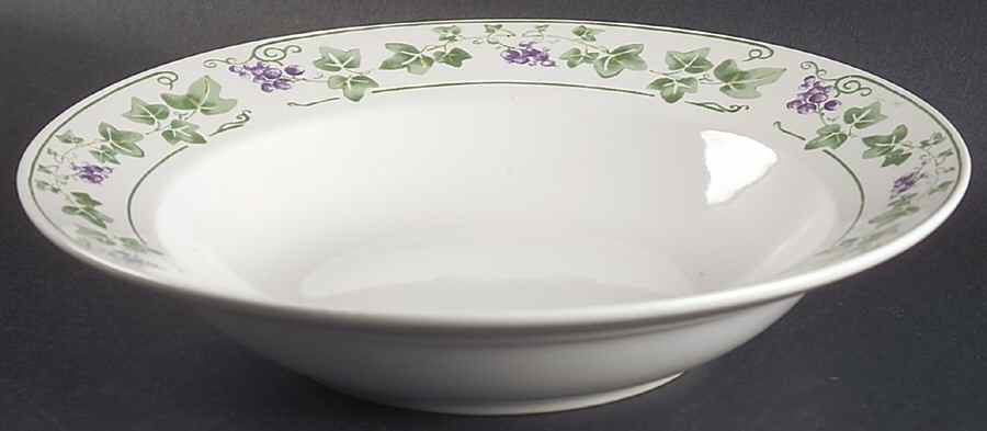 English Ivy (Cream Background) Large Rim Soup Bowl by Gibson Designs-1