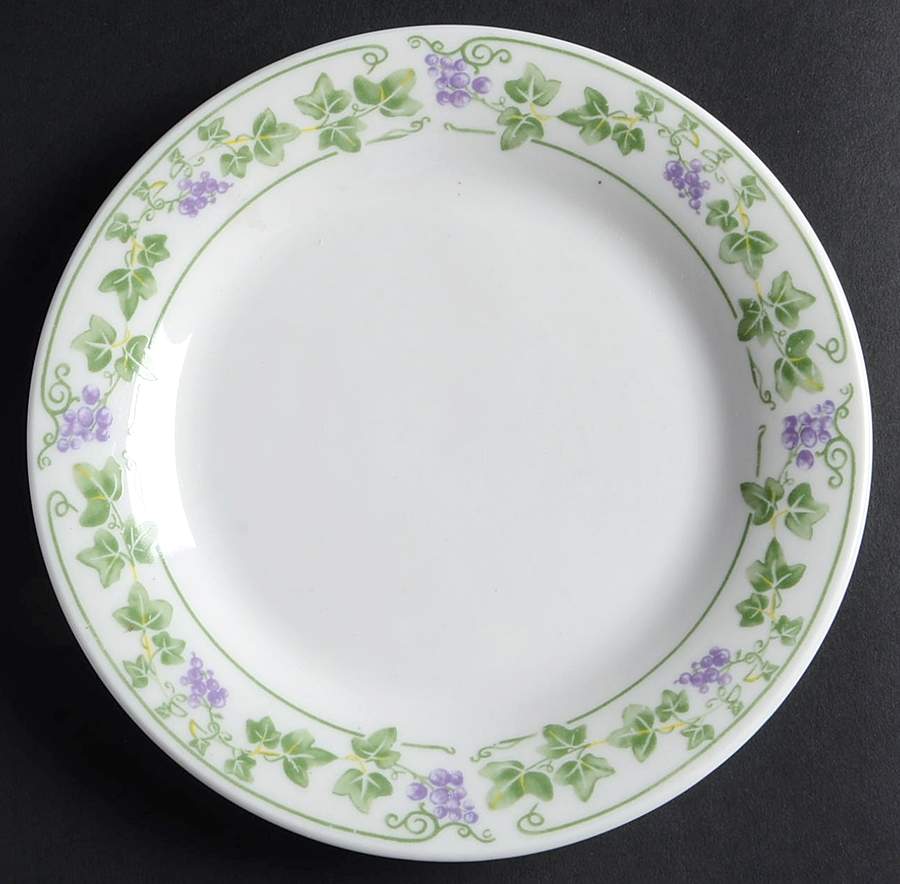 English Ivy (Cream Background) Salad/Dessert Plate by Gibson Designs-1