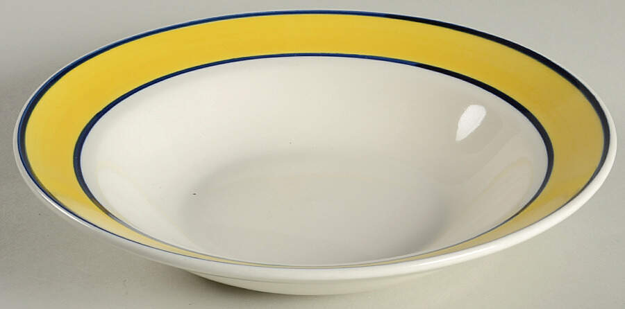 Tavernware Yellow (Rim) 9" Round Vegetable Bowl by Gibson Designs-1