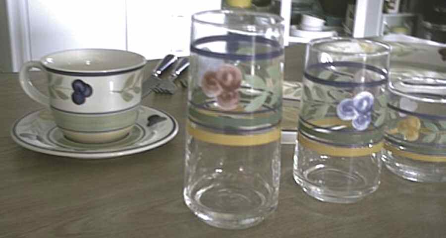 VILLA FLORA Flat Cup & Saucer Set by Gibson Designs-1
